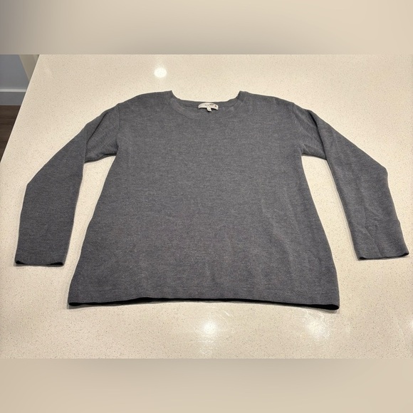 MILLY 100% Wool Gray Crewneck Sweater, Size L - Picture 1 of 9